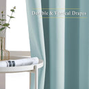NICETOWN Sky Blue Curtains for Kids Room - Triple Weave Microfiber Home Thermal Insulated Solid Ring Top Blackout Panels/Drapes for Bedroom(Sky Blue, Set of 2, 52 x 95 Inch) by TinyTreasures Baby Boutique