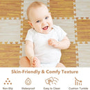 Skyweaver 36 Tiles Soft Non-Toxic Baby Play Mat for Floor EVA Foam Jigsaw Puzzle Play Mat, Interlocking Squares with 0.6inch for Babies, Toddlers & Kids Gym, Nursery, Playroom, Light Brown by TinyTreasures Baby Boutique