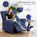 Swivel Rocker Recliner Chair, Nursery Glider Chair, Nursery Rocking Chairs, Manual Reclining Chair, Blue by TinyTreasures Baby Boutique