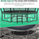 Tatub Large Trampolines Outdoor 10 12 14 15 16FT for Kids and Adults,Outdoor Recreational Pumpkin Trampolines with Curved Poles and Safety Enclosure Net, Basketball Hoop, Ladder by TinyTreasures Baby Boutique