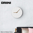 Driini Staircase Modern Wall Clock - Unique 10.5 in. Frameless Concrete Design - Contemporary, Minimalist Decor; No Numbers - Silent Battery Operated Clocks with Decorative Wooden Hands; White by CozyNest Decor