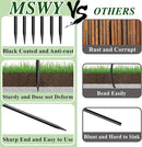 16 Inch Rebar Stakes 30 Pack Heavy Duty Ground Anchors with Chisel Point End Long Straight Steel Tent Stakes 3/8" Thickness Metal Spikes Black Coated for Concrete Timber Camping Garden Plant by CozyNest Decor