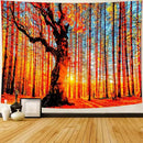 Delur Sunset Forest Tapestry Tree of Life Tropical Rainforest Landscape Tapestry Wall Hanging Scenic Nature Woodland Natural Sunrise Headboard for Bedroom Living Room Home Decor (59.1" x 78.7") by CozyNest Decor
