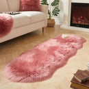 AMTOVO Faux Sheepskin Rug, Blush Pink Ultra Soft Fluffy Shag Area Rug, 2 x 6 ft Faux Fur Rug for Bedroom Sofa Throw Cushion Room Decor, Sheepskin by CozyNest Decor