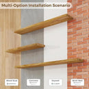 Axeman 55 inch Floating Shelves for Wall - 8'' D Live Edge Rustic Solid Elm Wood Floating Shelves Wall Mounted, Hanging Shelves with Invisible Bracket for Living Room Bedroom Kitchen, Natural by CozyNest Decor