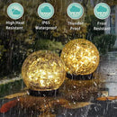 Solar Garden Lights Outdoor Waterproof, 4 Pack Cracked Glass Ball Light, Ground Landscape Garden Decor, Solar Globe Decorative for Pathway/Patio/Lawn/Yard (Warm White, 4.7") by CozyNest Decor