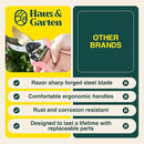 Haus & Garten ClassicPRO 8.5" Premium Titanium Bypass Garden Shears - Use as Pruners, Pruning Shears for Gardening, Hand Pruners, Handheld Garden Clippers, Scissors for Women by GreenHaven Gardens