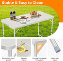 VINGLI 4FT White Folding Table with Carrying Handle Height Adjustable Lightweight Fold Up Portable for Indoor Outdoor Picnic,Camping,Hiking,Fishing,BBQ … by GreenHaven Gardens