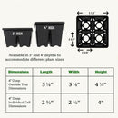 Epic Gardening Reusable Seed Starter Tray - 4 Cell 3"/8 Seedling Starter Trays - Easy Watering, Indoor Greenhouse, Plant Starter, Gardener-Friendly for Seedlings | UV-Treated & BPA-Free - Black by GreenHaven Gardens