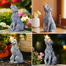 Solar Garden Statue Dog Figurine – Outdoor Decoration with Butterfly for Garden Yard Lawn Home Decor Outside : Unique Gifts for Mom Grandma by GreenHaven Gardens