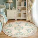 jinchan Round Rug 5ft Area Rugs Vintage Floral Distressed Design,Machine Washable Soft Non-Slip Low-Pile Ultra-Thin Circle Rug for Entryway Living Room Dining Room Bedroom (5' Round,Apricot Multi) by TinyTreasures Baby Boutique