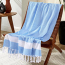 Blue Woven Throw Blanket Lightweight Large Soft Nautical Shark Lake House Kids Teen Boy Baby Nursery Decor Bedroom Bed Living Room Accessories Sofa Couch Chair Cover Decorative New Apartment Essential by TinyTreasures Baby Boutique