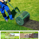 Seeutek Compost Spreader - 24" Peat Moss Spreader with 3 Heights, Top Soil Spreader W/Upgraded Side Latches Support Rod Powder Coated Metal Mesh Top Dressing Spreader for Lawn, 2 Way Uses-Push or Tow by GreenHaven Gardens