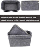 LEXSION Felt Purse Bag Organizer Insert with zipper Bag Tote Shaper Fit Speedy Neverful PM MM by CozyNest Decor