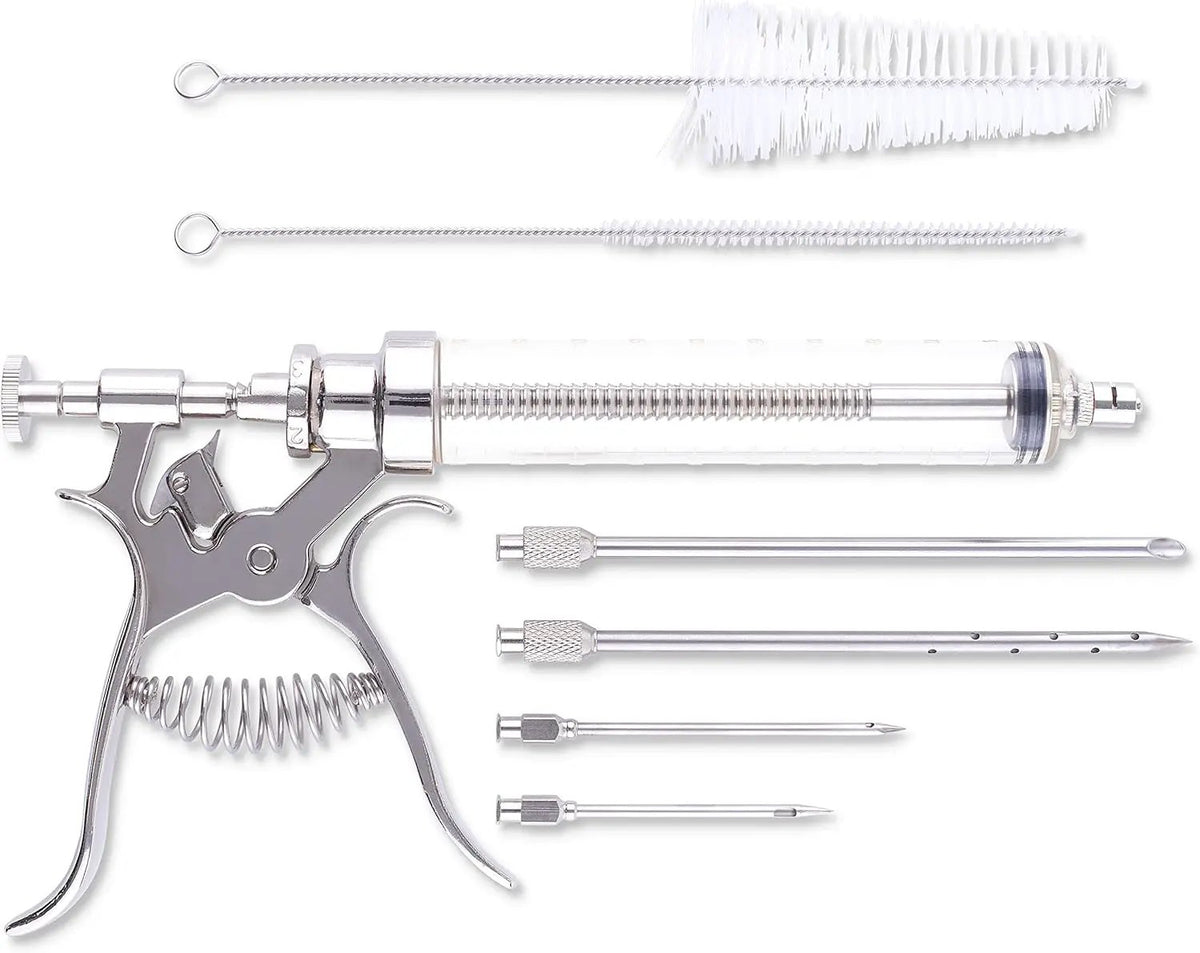 J&B Goods Professional Automatic BBQ Meat Marinade Injector Gun Kit with Case, 2 oz Large Capacity Barrel and 4 Commercial Grade Marinade Needles., photo 2 of 6