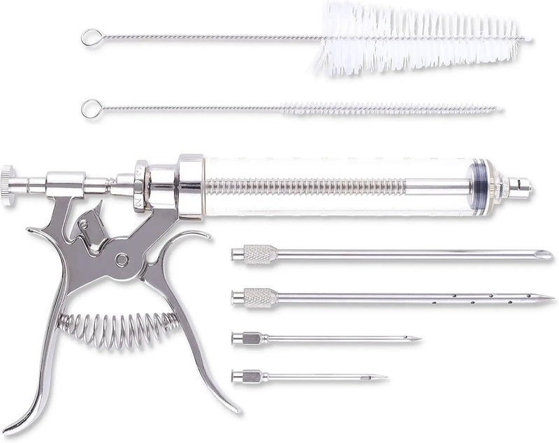 J&B Goods Professional Automatic BBQ Meat Marinade Injector Gun Kit with Case, 2 oz Large Capacity Barrel and 4 Commercial Grade Marinade Needles., photo 2 of 6