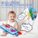 2PCS Baby Books 0-6 Months Tummy Time Infant Toys 0-3 Months High Contrast Baby Sensory Toys 3-6 6-12 Months Newborn Essentials Must Haves Crinkle Touch Feel Busy Soft Books for Babies Shower Gifts by TinyTreasures Baby Boutique