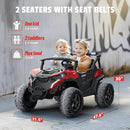 24V 2 Seater Ride on Car Truck, 4x200W, EVA Tires, 4WD/2WD, Rainbow Lights, Remote Control, Shock Absorbers, Bluetooth, Ride On UTV Toy for Kids Ages 3-8, Red by TinyTreasures Baby Boutique
