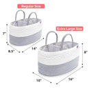 Rope Diaper Caddy - Storage for Baby and Toddler Items - Portable Cotton Organizer Easily Holds Diapers, Wipes, Clothing - Useful for Nursery, Bedroom (Gray, Extra Large) by CozyNest Decor