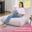 Bean Bag Chairs for Adults Giant Bean Bag Chair Memory Foam BeanBag Chair Big Bean Bag Sofa with Filler Faux Fur Fireside Beanbags Lazy Sofa for Living Room Bedroom Dorm Office (Pink Plush) by CozyNest Decor