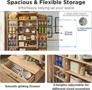 72" Tall Rattan Kitchen Pantry Cabinet with Drawer, Boho Storage Cabinet with 2 Rattan Doors and Shelves, Versatile Large Cabinet for Dining Room, Bathroom, Living Room, Laudry, Natural Oak by CozyNest Decor