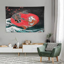 Houselerax Koi Fish Tapestries,Japanese Style Yin Yang Big Wave Cherry Blossoms Tapestry Wall Hanging for Bedroom Living Room Office Decor 60"x40" by CozyNest Decor