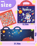 Benresive Reusable Sticker Book for Toddlers 2-4 Years, Fun Travel Stickers for Kids, Waterproof Sticker Books for Toddlers 1-3, Crafts Activities for Todddlers 1-3 2-4 3-5 - Space by TinyTreasures Baby Boutique