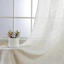 MIUCO Semi Sheer Curtains Poly Linen Textured Solid Grommet Curtains 63 Inches Long for Living Room 2 Panels (2 x 37 Wide x 63" Long) Beige by CozyNest Decor