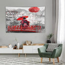 Japanese Red Geisha Tapestry Asian Cherry Blossom Red Sun Traditional Kimono Folk Tapestries Home Decor for Living Room Bedroom Apartment Farmhouse Dorm 60"x40" by CozyNest Decor