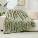 NEWCOSPLAY Faux Fur Throw Blanket Sage Green Bubble Blanket Thick Warm Soft for Couch Sofa Bed 550GSM (Sage Green, Throw(50"x60")) by CozyNest Decor