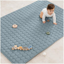 Comfy Cubs Rectangle Kids Play Mat - Medium 48 x 72 inches Soft Quilted Baby Floor Mat with Non-Slip Bottom - Plush Design for Toddlers Playtime and Relaxation - Comfortable and Durable - Pacific Blue by TinyTreasures Baby Boutique