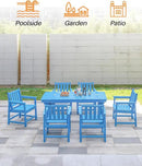 Patio Dining Chair Set of 2, HDPE Outdoor Dining Chair, Ergonomic HDPE Dining Chairs with Deep Seating, All Weather Outdoor Chairs Furniture for Backyard, Deck, Garden, Poolside, Sky Blue by CozyNest Decor
