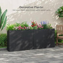 Stoog 38" Metal Tall Rectangular Planter - All-Weather Planter Box for Indoor/Outdoor Use, with Removable Insert Shelf, and Modern Design for Plants, Flowers, Garden, Black by CozyNest Decor