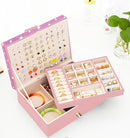 Jewelry Box for Earrings for Girls Jewelry Organizer Box Earring Holder Organizer for Girls Earring Box Jewelry Box Stud Earring Organizer for Girls Earring Jewelry Boxes for Women Pink Bling by TinyTreasures Baby Boutique