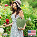 PMU 2 Gallon Watering Can - Garden Watering Can for Indoor & Outdoor Plants - Plastic Water Can with Detachable Sprinkler Head - Large Water Pot, Made in USA - Sage Green Pkg/1 by GreenHaven Gardens