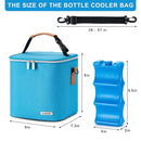 Breastmilk Cooler Bag with Ice Pack Fits 6 Baby Bottles Up to 9 Ounce, Baby Bottle Bag with Shoulder Strap for Nursing Mom Daycare, Blue by TinyTreasures Baby Boutique