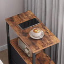 TUTOTAK Narrow Night Stand, Slim End Table, Tall Side Table with 3 Fabric Drawer, Small Bedside Table with Storage, Set of 2, for Living Room, Bedroom, Brown TB01BB072 by CozyNest Decor
