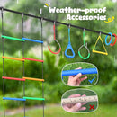 Hapfan 65 ft Ninja Warrior Obstacle Course for Kids with Swing, Ninja Rope Course with 11 Obstacles for Backyard Outside, Tree Slackline Jungle Gym Outdoor by TinyTreasures Baby Boutique