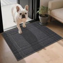 JSEI Entryway Rugs Doormat 24"x36", Non-Slip Dirt Trapper Door Mats Indoor, Washable Absorbent and Stain Resist Welcome Floor Mat for Front Door, Dog Door Mat, Muddy Wet Shoes & Paws, Dark Grey by CozyNest Decor