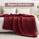 Chunky Knit Throw Blanket, 60''*80'' Knitted Throw Chenille Yarn for Bed Couch, Handmade Red Crochet Big Thick Blanket, Machine Washable Cute Comfy Blanket for Home Decor by CozyNest Decor