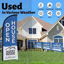 44 Pcs Open House Signs for Real Estate Agent Supplies, Double Sided Open House Flag Kit for Outside, 7.6 x 5.4 Ft Blue Banner Flag Poles Set with Directional Arrows Yard Sign Stakes Balloons by CozyNest Decor