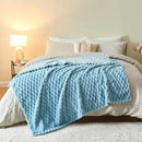 NEWCOSPLAY Super Soft Twin Blanket Blue Premium Silky Flannel Fleece 3D Clouds Stylish Jacquard Lightweight Bed Blanket All Season Use 350GSM (Blue, Twin(60"x80")) by CozyNest Decor