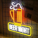Beer Night Neon Sign for Man Cave Bar Decor Yellow White Beer Neon Light Bar Neon Sign Wall Art for Bedroom Beer Pub Man Cave Restaurant Party Decor by CozyNest Decor