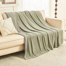 EMME Muslin and Fleece Twin Blanket Reversible - 60"*80" Sage Green Soft Warm Throw Blankets for Couch Bed Picnic Travel Bed by CozyNest Decor
