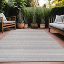 Stripe Outdoor Rug 9x12 Washable Outside Carpet for Indoor Patio Porch Waterproof Easy Cleaning Non Shedding Area Rugs Gray 9 x 12 by CozyNest Decor