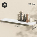 BAMEOS Floating Shelves, 35 in W x 7in D White Wall Mounted Wooden Shelves with Invisible Brackets Set of 2, Hanging Wall Shelves Decoration for Bedroom and Kitchen by CozyNest Decor