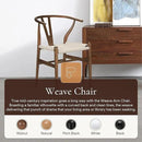 POLY & BARK Weave Dining Chair – Mid-Century Modern Wishbone Dining Chair with Arms, Solid Wood Frame, Indoor Use – Walnut – Single - Ideal for Dining Room, Kitchen or Stylish Accent Setting by CozyNest Decor