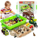 69 PCS Farm Sensory Bin Toys Playset, Sandboxes with Sand, Farmer Tractor & Farm Animals Figures Toys for Kids 3 4 5, Gifts for 6 7 Years Old Boys Girls Toddlers by GreenHaven Gardens