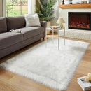 AMTOVO Faux Fur Sheepskin Rug for Living Room, 4 x 6 ft White Fluffy Area Rug for Bedroom, Playroom, Luxury Room Decor, Rectangle by CozyNest Decor