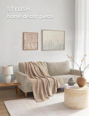 YnM Chunky Cotton Knit Throw Blanket, Cable Knit Throws for Bed Couch Sofa, Comfy & Relaxing, Decorative Piece for Farmhouse Modern Boho Rustic Scandinavian Chic Vibe, Beige 50x60 Inches by CozyNest Decor